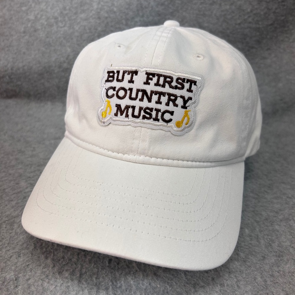But First Country Music Unisex White George Baseball Hat Adjustable OSFM